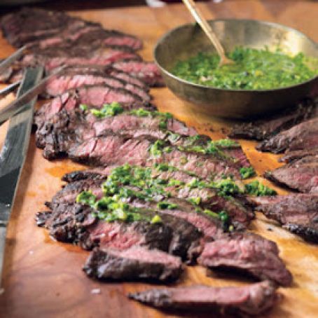 Grilled Skirt Steak with Roasted Jalapenio Chimichurri