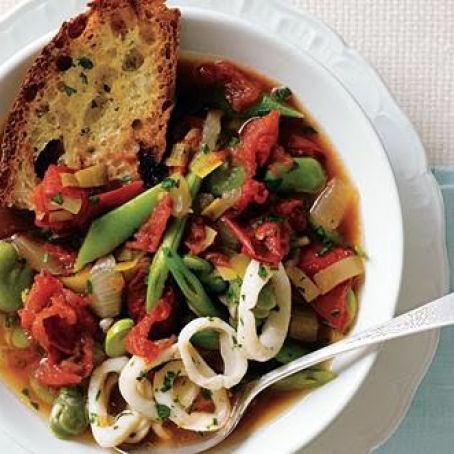 LATE SUMMER TOM SOUP w/BEANS & SQUID