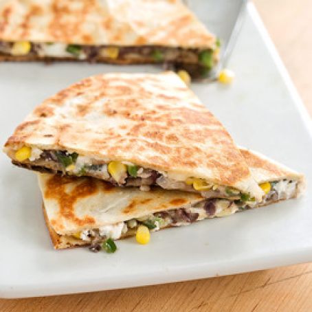 Black Bean, Corn and Poblano Quesadillas