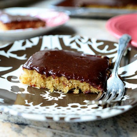 Peanut Butter Cake with Chocolate Icing