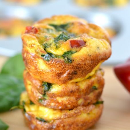 SPINACH AND RED PEPPER MINI FRITTATAS