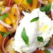 Peach Panzanella with Burrata