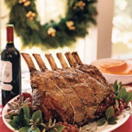 Salt-and-Pepper-Crusted Prime Rib with Sage Jus