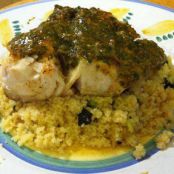 Fish with Moroccan Chermoula Sauce and Zucchini Couscous