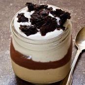 Layered Toasted Coconut Puddings With Red Fruit Puree and Coconut Cream