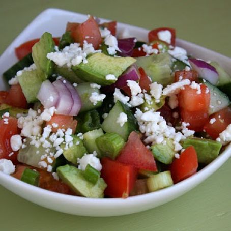 avocado- cucumber tomato salad