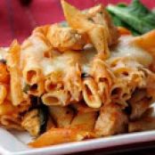Three Cheese Chicken Penne Pasta Bake