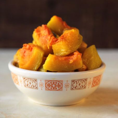 Gingery Steamed Kabocha (or delicata) Squash