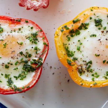 Eggs in Pepper Cups