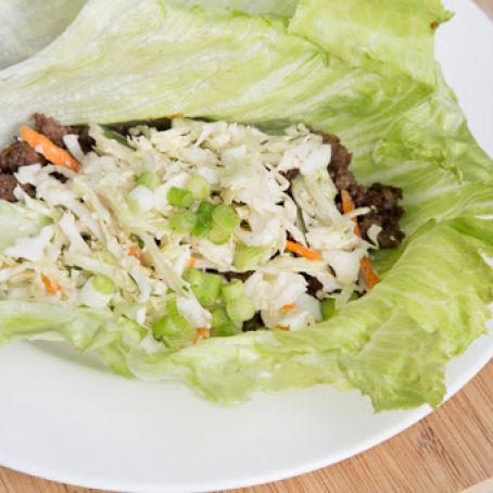 Paleo Korean Beef Lettuce Wraps with Slaw