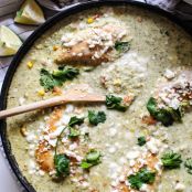 Skillet Chicken Suiza with Cilantro Brown Rice