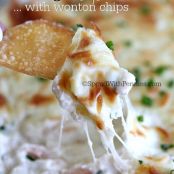 Crab Rangoon dip with Wonton Chips