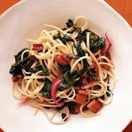 LINGUINE w/BACON & SWISS CHARD