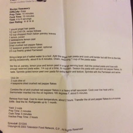 Fiery Angel Hair Pasta