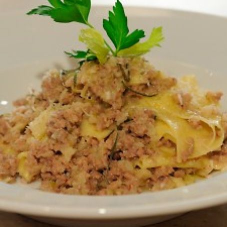 Silk Handkerchief Pasta with White Bolognese