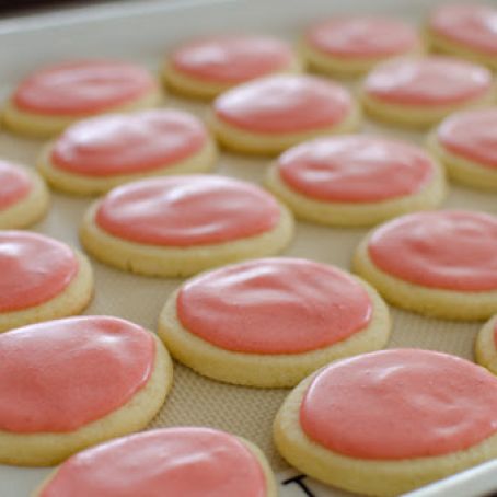 Soft Sugar Cookies with Fresh Strawberry Icing