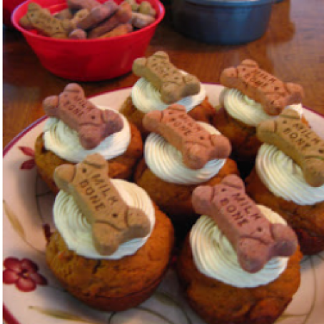 Carrot Peanut Butter Dog Cupcakes