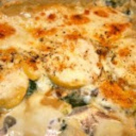 Polenta Gratin with Spinach & Wild Mushrooms