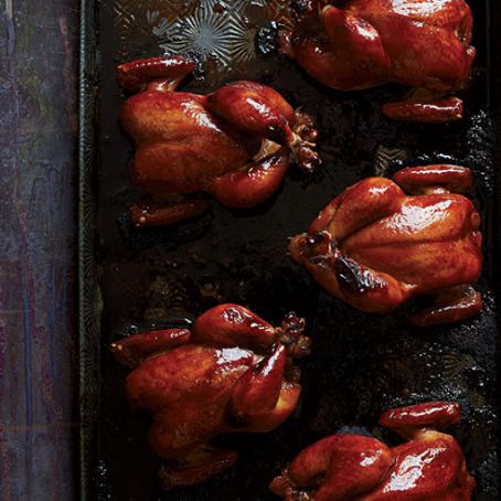 Soy-Ginger-Lacquered Cornish Hens