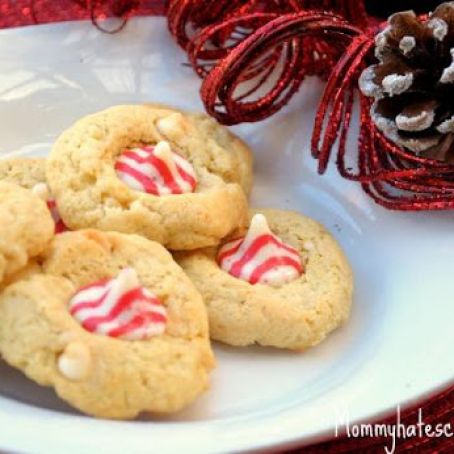 White Chocolate Candy Cane Kisses Cookies