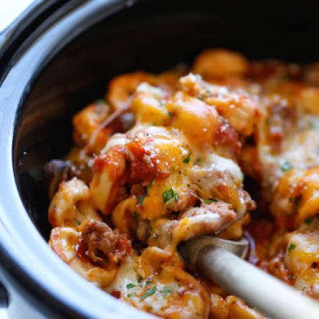 Cheesy Tortellini Slow Cooker