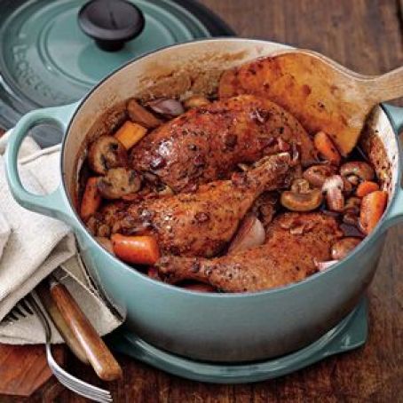 Coq au Vin Burgundy Chicken Dish