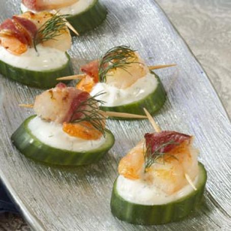 Tzatziki Shrimp Cucumber Rounds