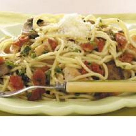 Makeover Garlic Chicken Spaghetti