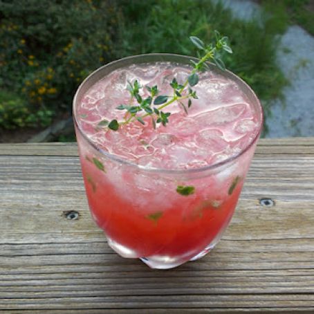 Raspberry Thyme Cocktail