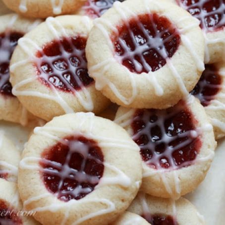 Raspberry Almond Shortbread Thumbprints