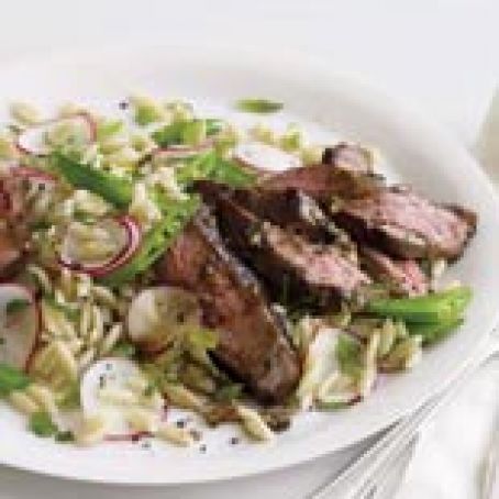 Spring Herbed Lamb with Lemon Orzo