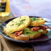 Open Faced Bacon, Lettuce and Fried Green Tomato Sandwiches
