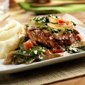 Beef Sirloin Steak with Baby Spinach