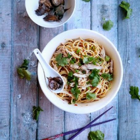 NOODLES****Spicy and Tangy Noodles With Black Garlic