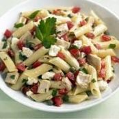 Pasta and Fresh Tomato Sauce with Tuna and Feta