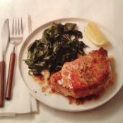 Pork Chops Saltimbocca with Sautéed Spinach