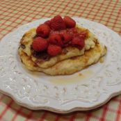Cheescake Pancakes with Berry-Lemon Syrup
