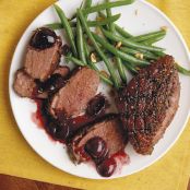 Pepper-Crusted Duck Breast w/Cherry-Port Sauce