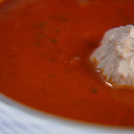 Orange-scented chilled tomato soup