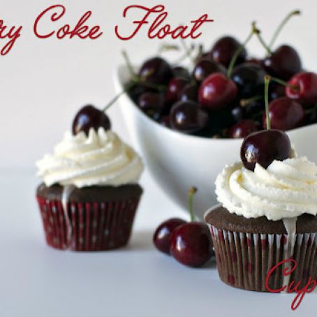 Cherry Coke Float Cupcakes