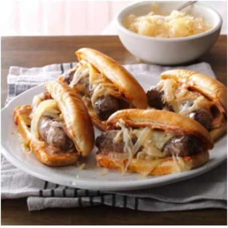 Slow-Cooked Reuben Brats Recipe