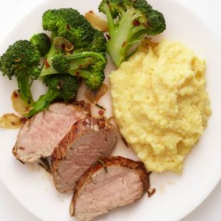 Pork with Rosemary Polenta