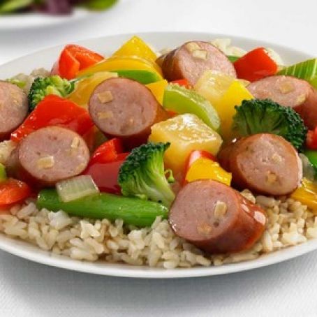 Apple Chicken Sausage Sweet and Sour Stir Fry