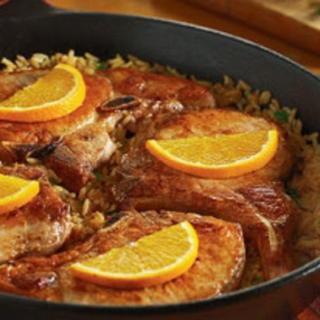 Orange Pork and Rice Skillet