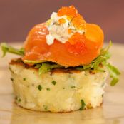 Potato Rosti with Smoked Salmon & Dill Crème Fraiche