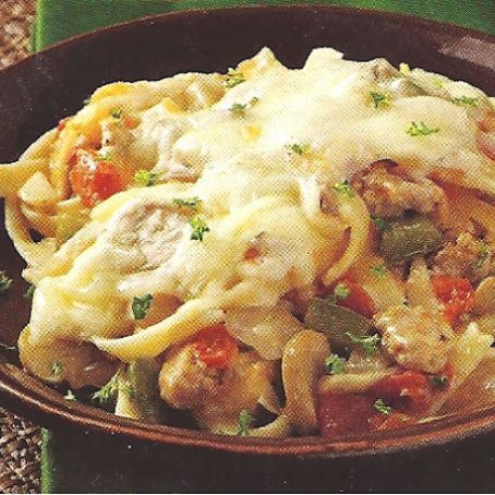 Sausage Fettuccine Bake