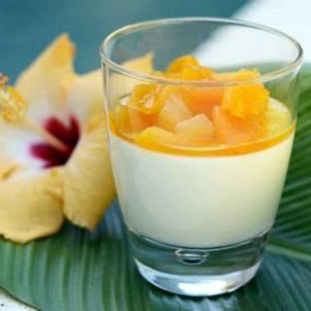 Healthy Yogurt Panna Cotta with Glazed Apricots