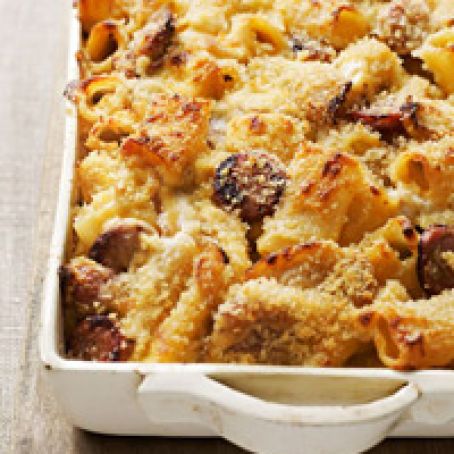 Cheddar-apple sausage mac