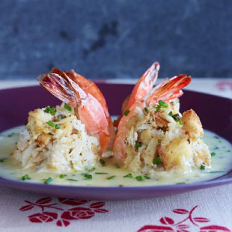 DOUBLE-STUFFED SHRIMP WITH BEURRE BLANC