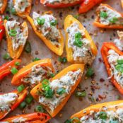 Caramelized Onion and Cream Cheese Stuffed Peppers
